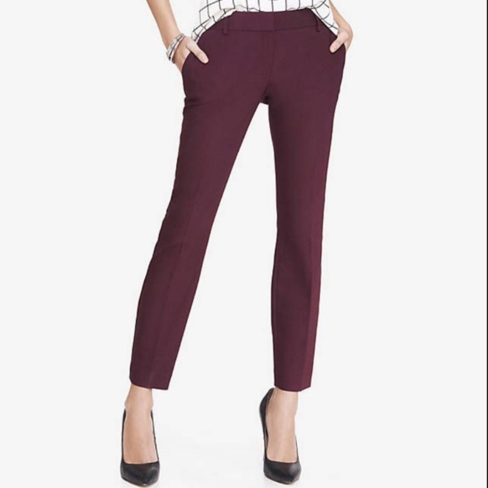 Express Maroon Columnist Skinny Pant